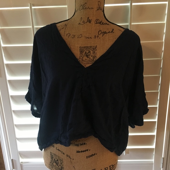 Free People Tops - Dark Blue Loose Shirt